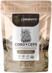 Organic Cordyceps Mushroom Powder - Ultra Concentrated Cordyceps Mushroom Extract Supplement - Promotes Energy, Endurance and Stamina - 100% Fruiting Body - 100 grams - Longevity Botanicals
