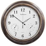 Outdoor Clocks, 18 Inch Large Indoor Outdoor Wall Clock Waterproof with Temperature and Humidity