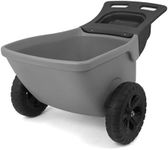 Simplay3 Easy Haul Durable Wheelbarrow with Garden Tool Storage Tray - Large Easy Turn Wheels - Gray - Made in USA