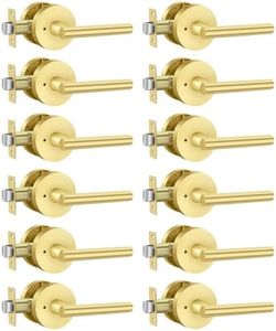 Haidms 12 Pack Gold Door Handles - Brushed Gold Interior Door Lever, Bathroom/Bedroom Privacy Door Handle, Heavy Duty Modern Style