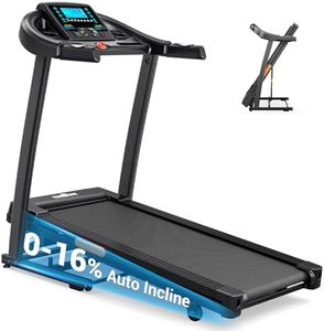 THERUN Incline Treadmill, Treadmill for Running and Walking, 300 lbs Weight Capacity Folding Treadmill with 0-15% Auto Incline, Wide Belt, 3.5HP, App, Heart Rate, Black