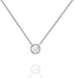 PAVOI 14K Gold Plated Created White Opal Necklace | Opal Necklaces for Women, White Gold / White Opal, Opal