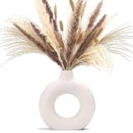 CEMABT Vases for Pampas Grass,Creative Vase Modern Home Decor,Handmade Vase White Ceramic Dried Flowers Craft Ornaments for Office Home Decoration