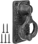 Eumtenr Black Door Knocker for Front Door, Heavy Duty Cast Iron Exterior Home Door Knocker for Doors, for Vintage Wooden Barn Shed Doors, Garden, Wooden House, Farmhouse, Home Décor Accessories