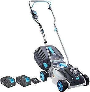 2x40V Brushless Cordless Lawnmower 32cm Digital Compact Electric Lawn Mower with 2xBattery and 1xCharger