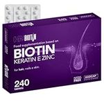 Cherabiotin, biotin Hair Growth with Keratin, and Zinc. Vitamins for Hair, Nails, and Skin. Biotin for Hair Growth and Anti-Hair Loss in Women. 240 Micro Tablets, 8 Months Supply