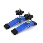 Bikykose 2 Pack T-Track Hold Down Clamp 6-3/8" L x 1-1/5" W - T Track Clamps for Woodworking，T-Track CNC Router Clamp，Heavy Duty Anodized Clamps for Woodworking, Starlight Blue(Clamps Set)