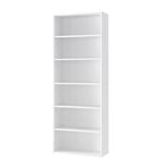 VASAGLE Bookshelf, 6-Tier Bookcase, Storage Shelving Unit, Display Shelf with Open Compartments, Adjustable Storage Shelves, for Living Room, Home Office, Bedroom, Cloud White LBC166T14