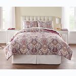 BrylaneHome 3 Piece Microfiber Comforter Set Paisley Bedding - King, Lavender Purple