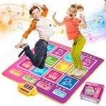 Dance Mat for Kids Girls Boys Age 3-12, 2 Player and Single Dance Mat Toys Gift Electronic Pad with Light-up 12-Button 8 Music 3 PK Modes, Dance Mat Game Christmas Birthday Gifts for 3-10+ Kids