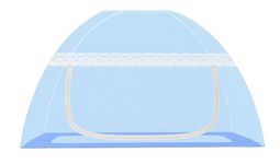 Fegore Foldable Baby Mosquito Net Strong and Durable Single for Single Bed 30 GSM Use Polyester Material Fabric Premium Machardani for 0 to 24 Month Babies (Blue Color 4 Ft x 2.5 Ft Size)