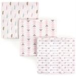 Luvable Friends 3 Piece Flannel Receiving Blanket, Girl Feathers, One Size