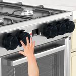 Stove Knob Covers for Child Safety,AOSITE Upgraded Black Gas Knob Covers for Kids Stove Guard with Strong Adhesive, 5 Pack Durable Design Childproof Oven Knob Locks for Babies and Pets,No Screws or Drill