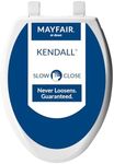 Mayfair 1847SLOW 000 Kendall Slow-Close, Removable Enameled Wood Toilet Seat That Will Never Loosen, 1 Pack Elongated - Premium Hinge, White