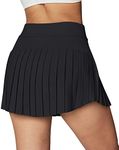 Ewedoos Womens Tennis Skirt with Shorts Pleated Tennis Skirts for Women Skorts Skirts for Women Athletic Skirt for Golf Black