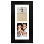 Malden 5x7 2-Opening Matted Collage Picture Frame - Displays Two 5x7 Pictures - Black