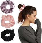 Zipper scrunchie Safe (3 Pack) - Velvet Stasher scrunchies Compartment for Cash Cards Keys Pills Valuables | Hair bun ties Secret Pocket ponytails women Diversion safes disguise container Accessories