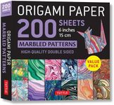 Origami Paper 200 sheets Marbled Patterns 6" (15 cm): Tuttle Origami Paper: Double Sided Origami Sheets Printed with 12 Different Patterns (Instructions for 6 Projects Included)