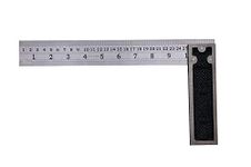 SQUARO 90 Degrees Stainless Steel Try Square Scale Ruler Measurement Tool Right Angel Ruler (10 Inch, Pack Of 1)