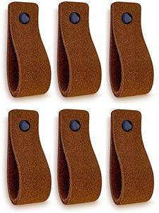Brute Strength - Leather Drawer Pulls - Suede - Cognac - 6 pcs - 6-1/2 x 1 ’’ - Leather Handle - Leather Dresser Pulls - Cabinet knobs Dresser knobs - Dresser Handles