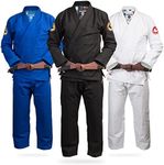 Gold BJJ Jiu Jitsu Gi - Ultra Strong Gold Weave Premium Kimono - IBJJF Competition Approved Uniform, Unisex, Black, A2