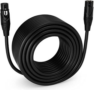 LyxPro 200 Feet XLR Microphone Cable Balanced Male to Female 3 Pin Mic Cord for Powered Speakers Audio Interface Professional Pro Audio Performance and Recording Devices - Black