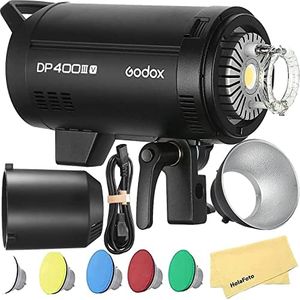 Godox DP400III-V DP400IIIV 400Ws Professional Studio Strobe Flash Light,GN87 0.1-1S Recycle Time,2.4G X System,Bowens Mount with 30W LED Modeling Lamp for Wedding,Portrait,Fashion,Product Photography