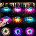 QOLNBY Floating Pool Lights, Pool Lights with 6 Dynamic Lighting Effects, IP68 Waterproof Pool Lights That Float, Rechargeable RGB Upper and Lower Color Changing Pool Lights for Inground Pool-6PACK