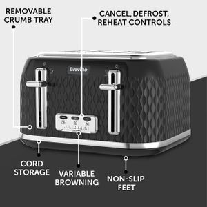 Breville Curve 4-Slice Toaster – Black