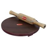 Desert Crafts 10 Inch Plywood Chakla with 12Inch Wooden Belan for Home & Kitchen (10 in, Plywood)