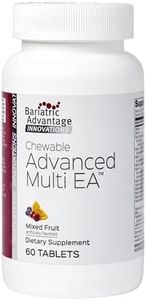 Bariatric Advantage Chewable Advanced Multi EA, High Potency Daily Multivitamin for Bariatric Surgery Patients Including Gastric Bypass, Sleeve Gastrectomy, and DS - Mixed Fruit, 60 Count