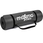 Maximo Exercise Mat NBR Fitness Mat - Multi Purpose - 183 x 60 x 1.2 centimetres - Pilates, Sit-Ups, Planks, Stretching, Push-ups, Home, Gym - Perfect for Men, Women & Kids. (Black)