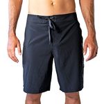 Maui Rippers Mens 21" Board Short Swim Trunks 4-Way Stretch with Large Pockets, Black, 32