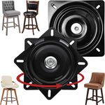 2Pack 6” Heavy Duty Bar Stool Swivel Plate, 360°Square Rotating Swivel Plate, Bar Stool Seat Turntable, Mount Plate for Recliner Chair Bar Stool Square Swivel Furniture Replacement