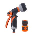 DRIOSE® Garden Heavy Duty Hose Nozzle with 8 Adjustable Watering Patterns, With Snap-in Connectors, Multifunctional High Pressure Sprayer for Home, Watering Lawns and Garden, Car & Bike Wash Cleaning