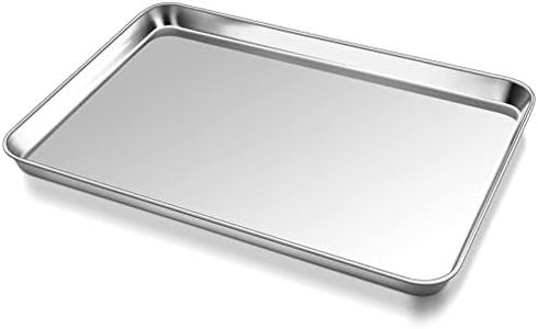 P&P CHEF Baking Cookie Sheet, Stainless Steel Baking Pan Oven Tray, Rectangle 17.3” x 13” x 1”, Non Toxic & Durable Use, Mirror Finished & Dishwasher Safe