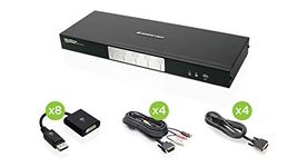 IOGEAR 4-Port Dual-Link Dual View DVI and DisplayPort KVMP Kit, TAA Compliant, GCS1644DPKIT