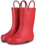 Lone Cone Elementary Collection - Premium Natural Rubber Rain Boots with Matte Finish for Toddlers and Kids, Cherry Red, 10 Toddler