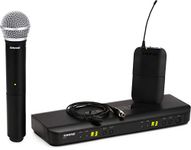 Shure BLX1288/CVL UHF Wireless Microphone System - Perfect for Church, Karaoke, Stage, Vocals - 14-Hour Battery Life, 100m Range | Includes Handheld & Lavalier Mics, Dual Channel Receiver | H10 Band