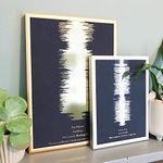 Personalised music lovers favourite song print gift sound waves gold silver copper foil, any song, any colour scheme