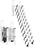 Wall Mounted Attic Ladder, Heavy Duty 660 lbs Pull Down Attic Stairs with Dual Handrails, Folding 11-Step Loft Ladder for Garage, Warehouse, Basement & Indoor Attic Access (Black and White, 11)