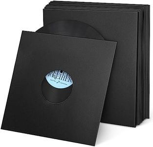 Facmogu 10PCS 12in Vinyl Record Kraft Paper Jackets, Matte Black 350gsm Cardboard Vinyl Record Covers, Protective Outer Vinyl Sleeves for Albums, Archival Storage Record Case for LP Vinyl Record