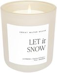 Sweet Water Decor Let It Snow Candle | Cypress, Eucalyptus, and Woods Scented Candle for Home | 15oz Clear Jar, 70+ Hour Burn Time, Made in the USA | Woodsy Candles for Home