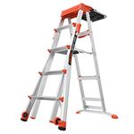 Little Giant Ladder Systems 15125-001 Select 5-8 Feet Adjustable Step Ladder, Aluminum/Orange