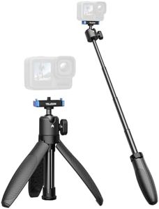 TELESIN 40cm/15.7'' Mini Selfie Stick Tripod Compatible with Gopro 13 Action Camera, Magnetic Quick Release Selfie Handle Grip,360° Adjustable Portable Extension Monopod for Shooting Video Accessories