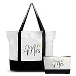 BeeGreen Initial Canvas Tote Bag w 
