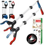 2 Pack Litter Pickers Grabber Stick with Light, 44" Extra Long Reach Heavy Duty Grabber Reacher Tool, Foldable Lightweight Helping Hand Grabbers for Disabled, Adults, and Elderly