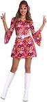 (PKT) (9906420) Adult Ladies 60's Retro Girl Costume (UK 10-12)