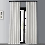 HPD Half Price Drapes Faux Silk Blackout Curtains 96 Inches Long for Bedroom & Living Room Vintage Textured Blackout Curtain (1 Panel), 50W x 96L, Off White