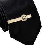 HAWSON 2.2 Inch Tie Clips for Men 18K Gold Color (A-Z Initial) for Men's Fashion Accessories Wedding Day Wearing,Men’s Jewelry or Gifts for Him,Birthday Anniversary